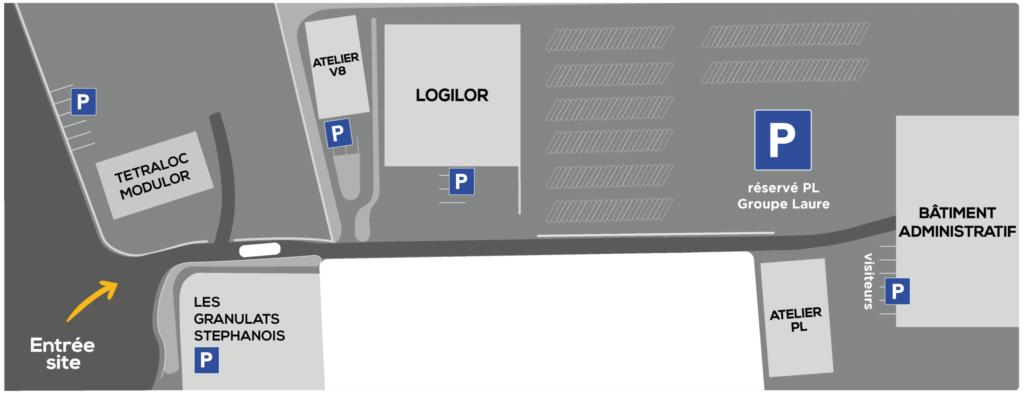 Groupe Laure - Plan du site de Saint Etienne de Montluc